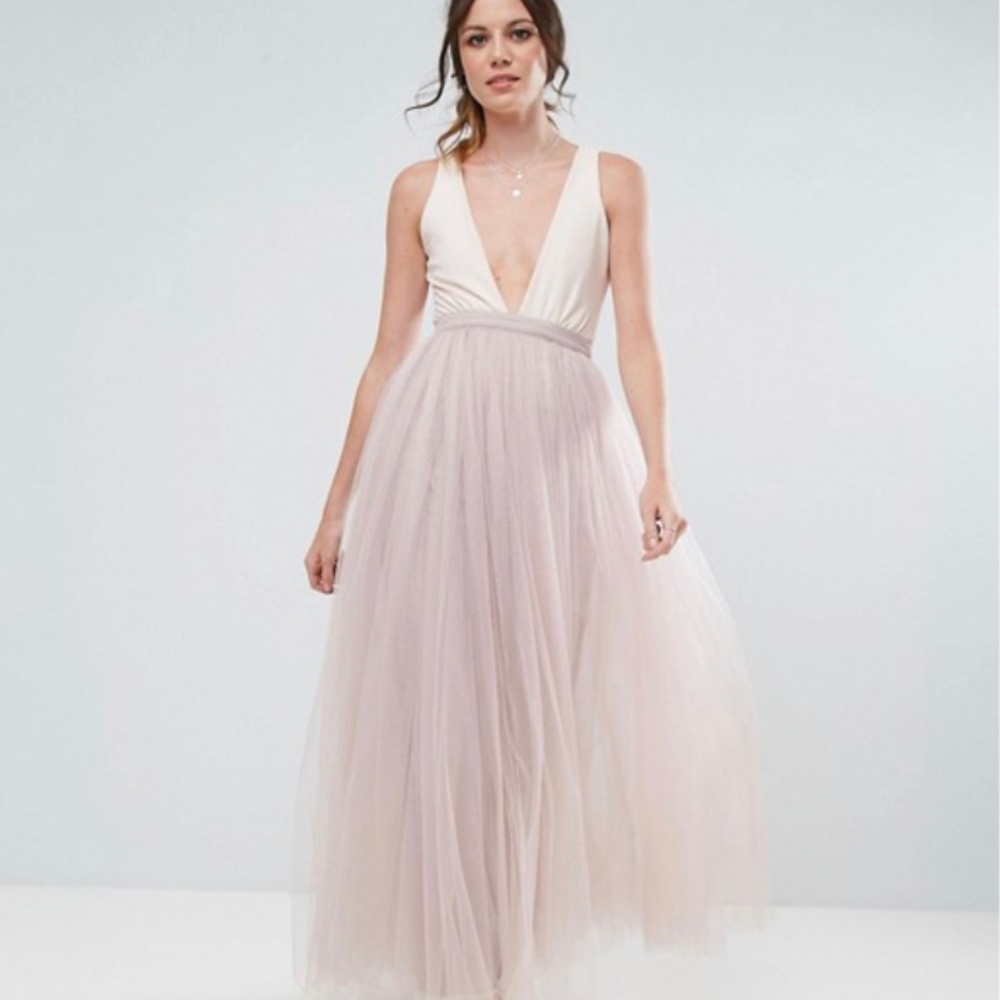 Little Mistress Maxi Tulle Prom Skirt Tall Mink